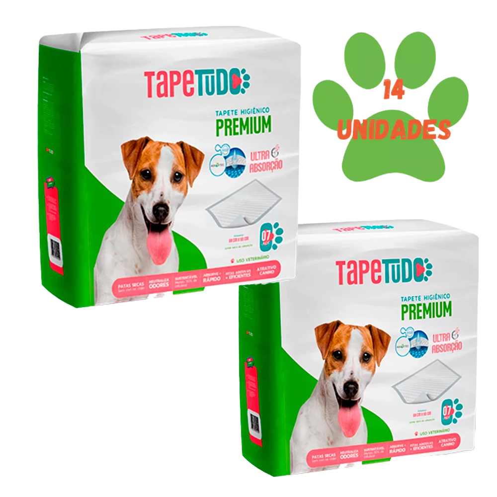 Kit 2un. Tapete Higiênico Tapetudo Para Cães 60x55cm 7 Unidades em Oferta na Shopee