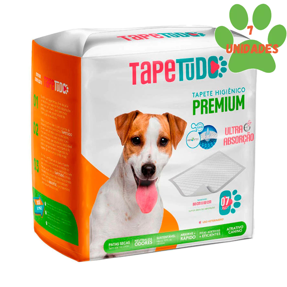 Tapete Higiênico Tapetudo Para Cães 80x60cm 7 Unidades em Oferta na Shopee