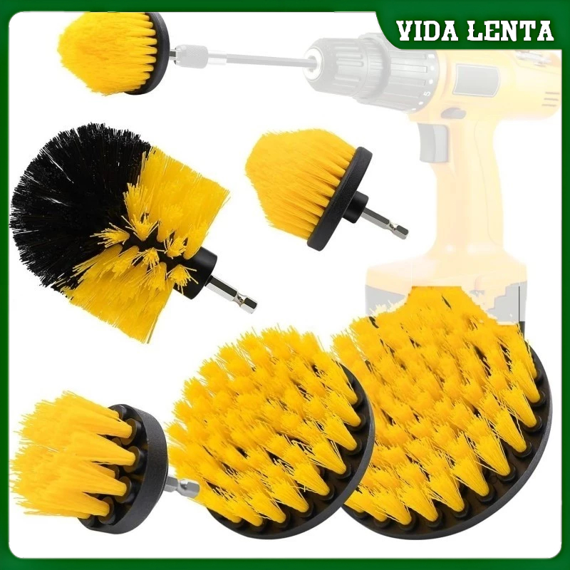 Kit 5 Escovas de Limpeza Pesada Para Parafusadeira e Furadeira com Cerdas Médias Uso Pós Obra em Oferta na Shopee