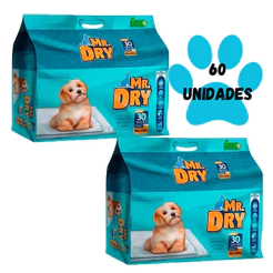Kit 02un Tapete Higiênico Mr Dry 60x60 30 Unidades