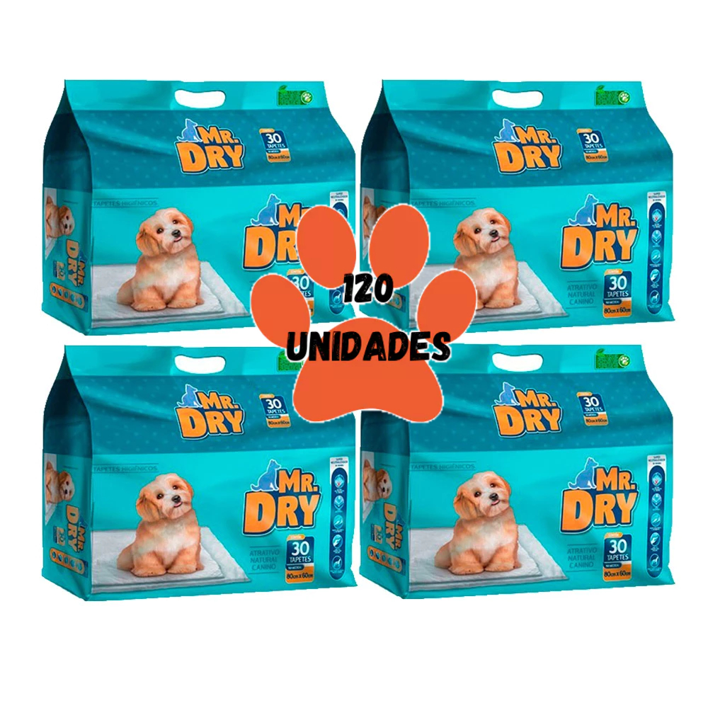 Kit 04un Tapete Higiênico Mr Dry 80x60cm 30 Unidades em Oferta na Shopee