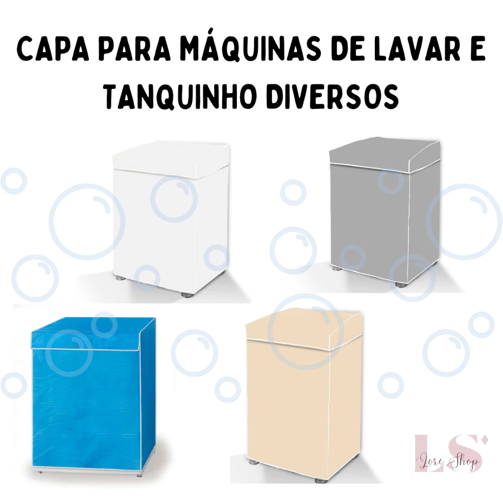 Capa Para Máquina de Lavar Roupa Tanquinho Plástico Vinil Brastemp Consul Electrolux Colormaq Panasonic GE 8kg ate 16kg