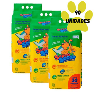 Kit 3 Tapetes Higiênicos Cães Super Secão C/30 Unidades em Oferta na Shopee