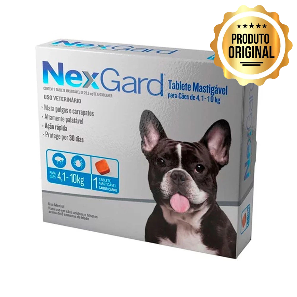 Antipulgas e Carrapatos Nexgard Para Cães De 4,1 A 10kg 1 Tablete em Oferta na Shopee