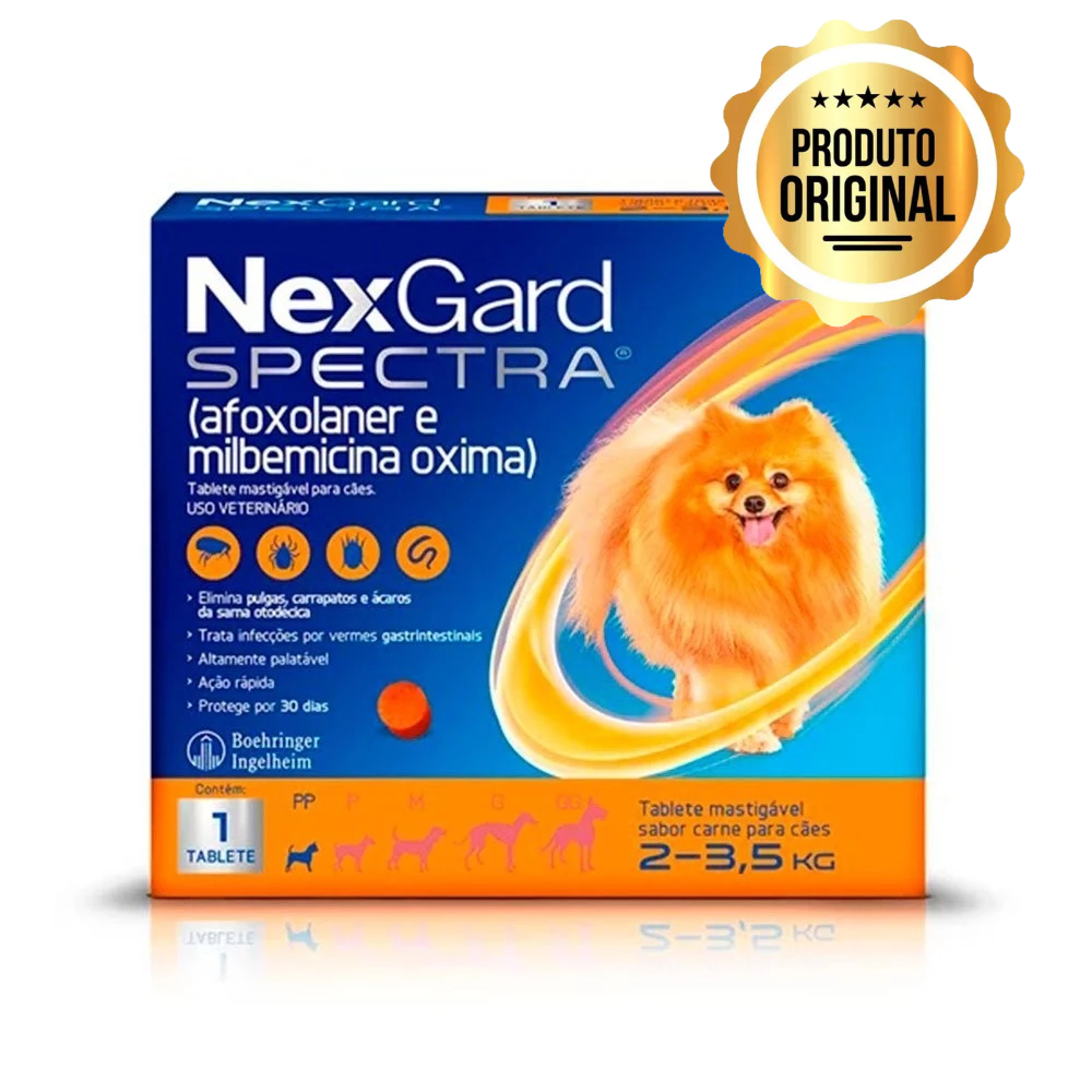 Antipulgas e Carrapatos NexGard Spectra Cães de 2 a 3,5kg - Pets