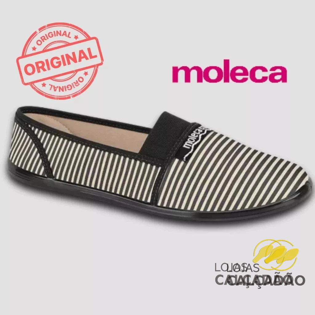Sapatilha Feminina Listrada Alpargata de Pano Moleca Original Envio 24h