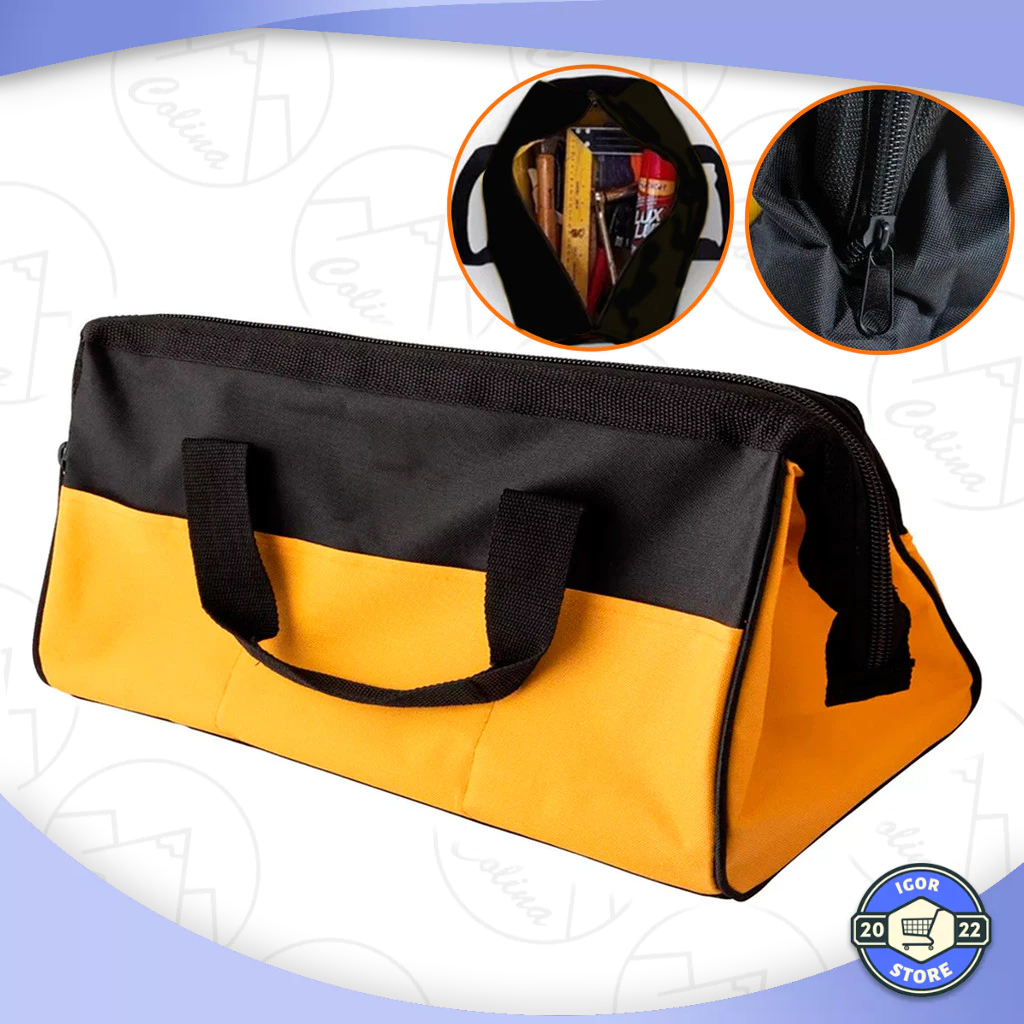 Bolsa de Ferramentas com Bolsos Mala Profissional Fundo Reforçado Tecido Oxford Resistente 46CM Envio Imediato