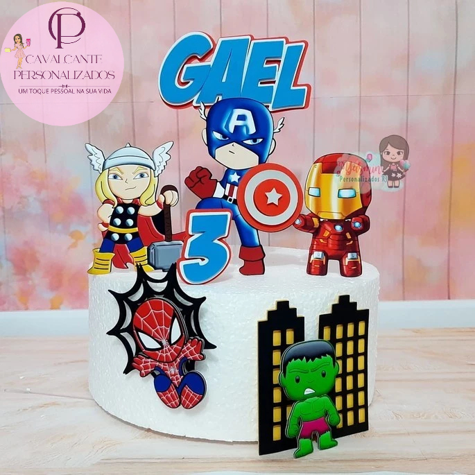 TOPO DE BOLO - TEMA VINGADORES — imagem 2 de 2