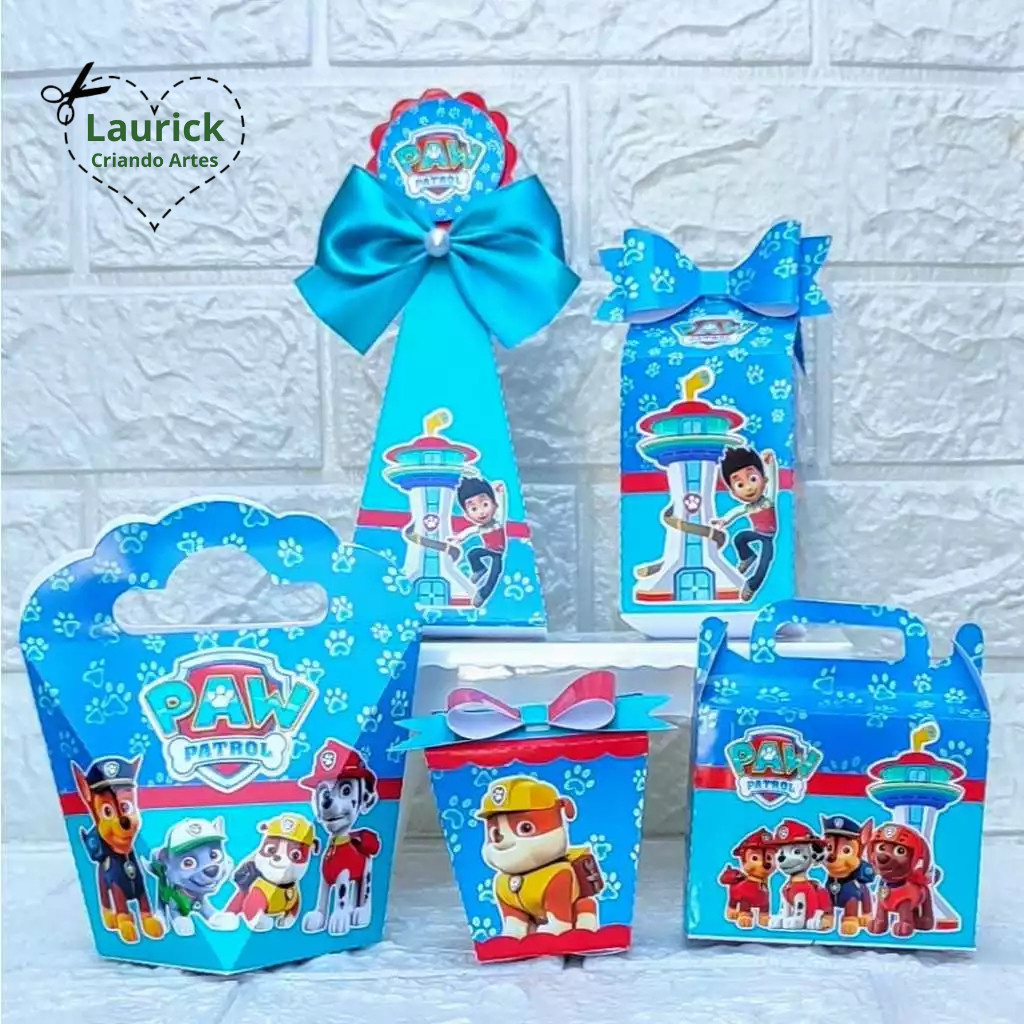 Kit Festa Patrulha Canina Personalizado | Lembrancinhas Pegue e Monte | Papelaria Personalizada | Festa infantil