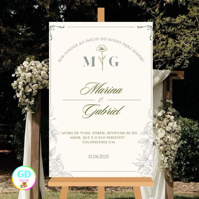 Placa Casamento Bem Vindos Personalizado 3mm Nome Casal em Oferta na Shopee
