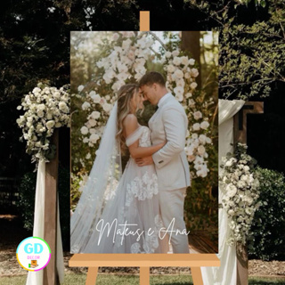 Placa Quadro Casamento Recepção Grande Com A Foto Do Casal E Nomes em Oferta na Shopee