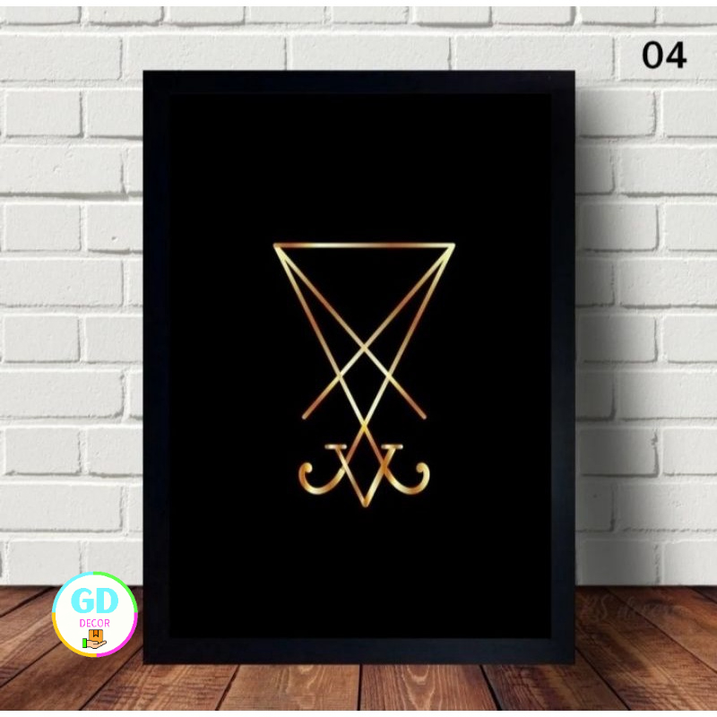 Quadro Decorativo Abstrato Símbolo Lúcifer Sala Quarto