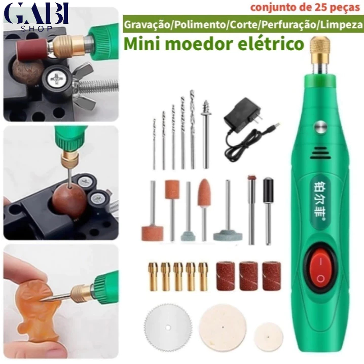 Mini Esmerilhadeira Elétrica De Perfuração Velocidade Polimento De Ferramentas Rotativas GABISHOP