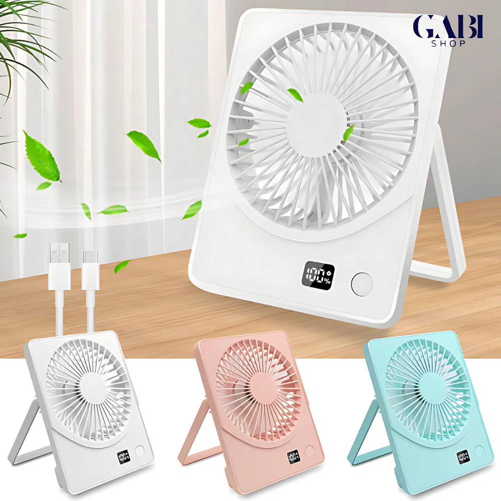 Mini Ventilador Recarregável USB 4 Velocidades Mesa escritório GABI SHOP