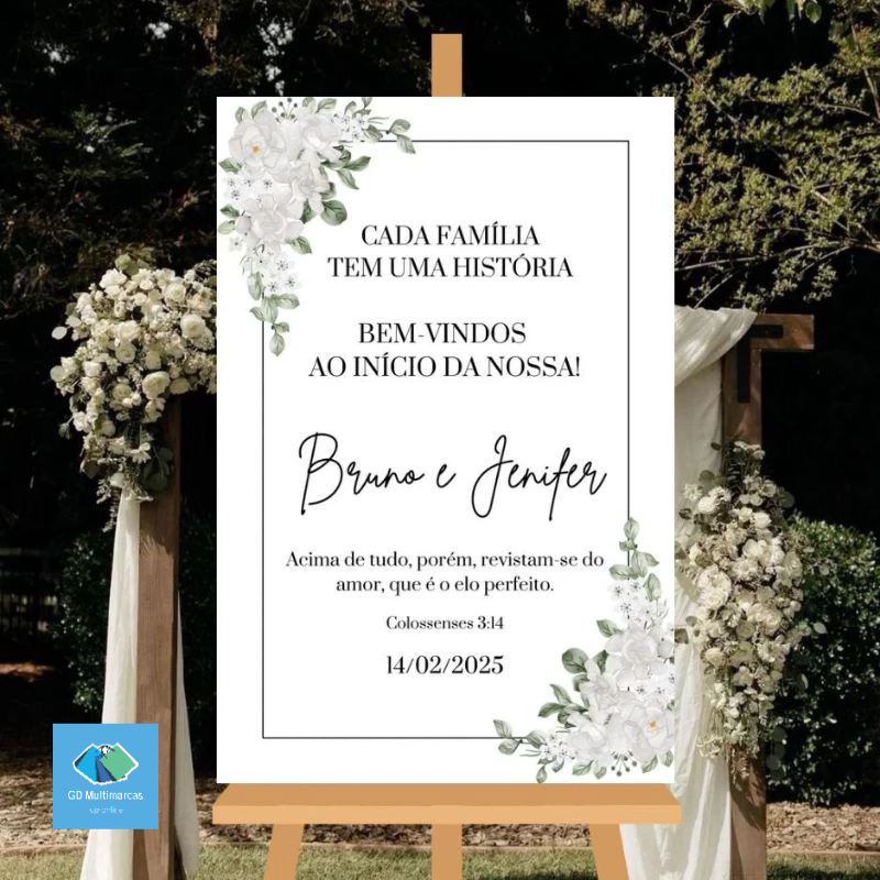 Quadro Entrada Casamento Bem Vindos Nome Personalizado 3mm em Oferta na Shopee