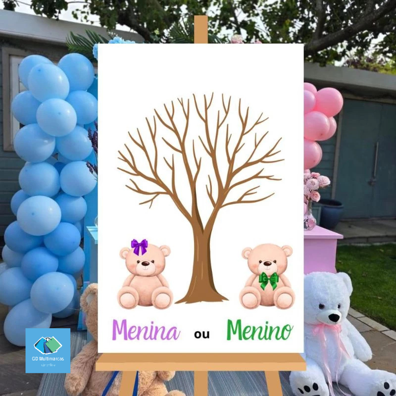 Quadro Placa Para Chá Revelação Personalizado Lilás Ou Verde em Oferta na Shopee