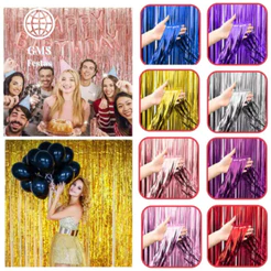 KIT 2 Cortinas Metalizadas para Decoração Festa Várias Cores Brilho e Elegância
