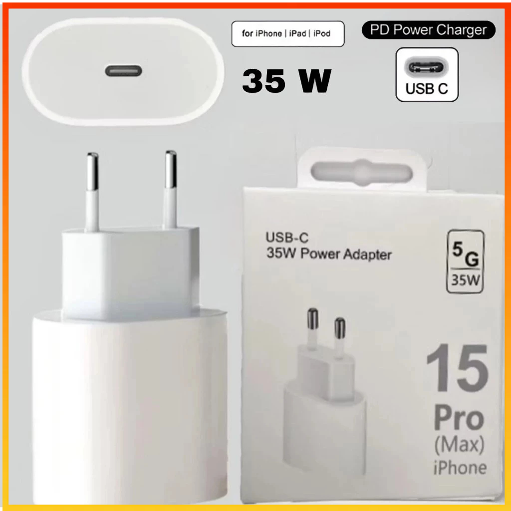 Carregador Turbo USB-C 35W Power Fonte iphone 15/16 PRO(MAX) bivolt 110v e 220v