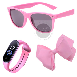 Kit Relógio Infantil Digital + Óculos De Sol + Laço Menina em Oferta na Shopee