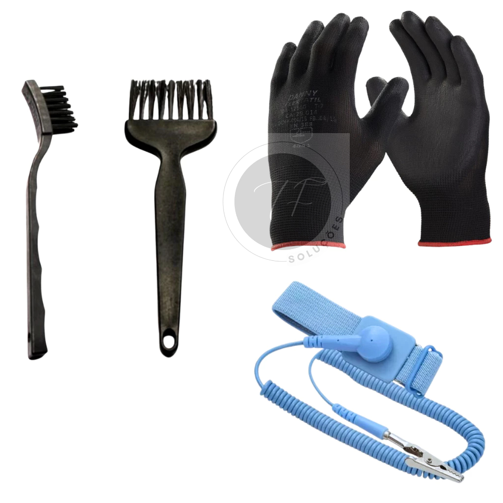 Kit Limpeza de computador Anti Estático com Pincel +  Escova +  Pulseira +  Luva Antiestática em Oferta na Shopee