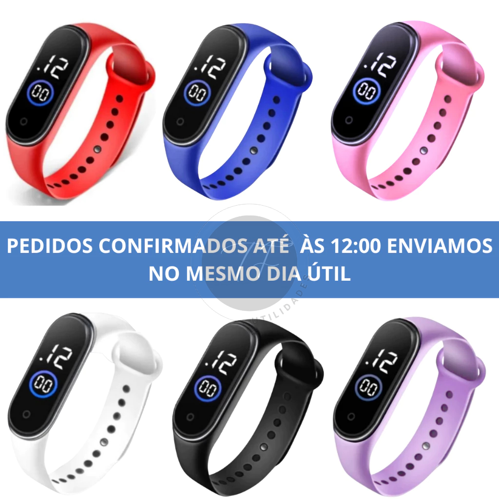 relogio digital Led feminino, masculino, infantil -  esportivo tipo bracelete em Oferta na Shopee