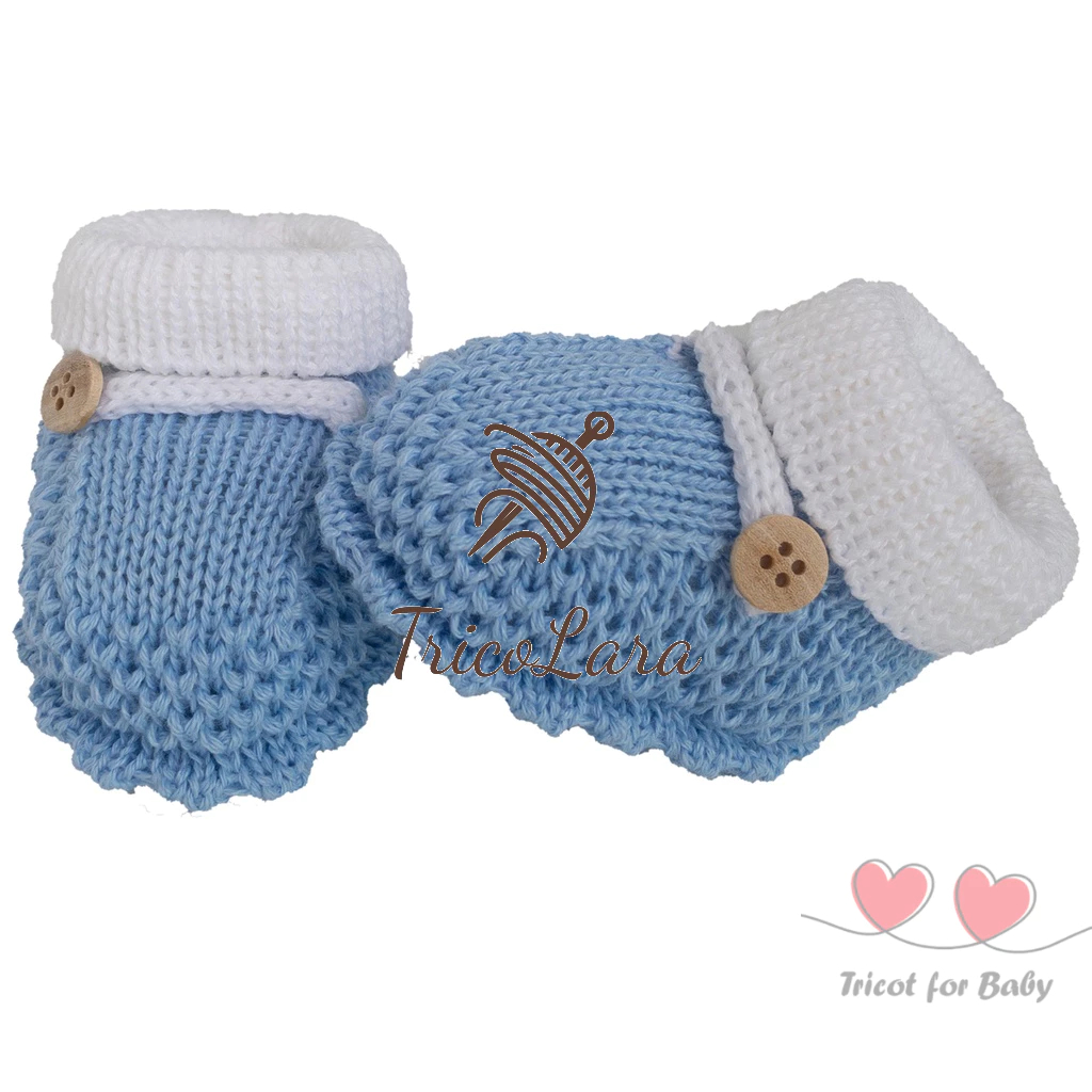 Sapatinho De Bebê Em Tricô de Linha Sapato Bebê 0-3 Meses Super Luxo Crochê Várias Cores