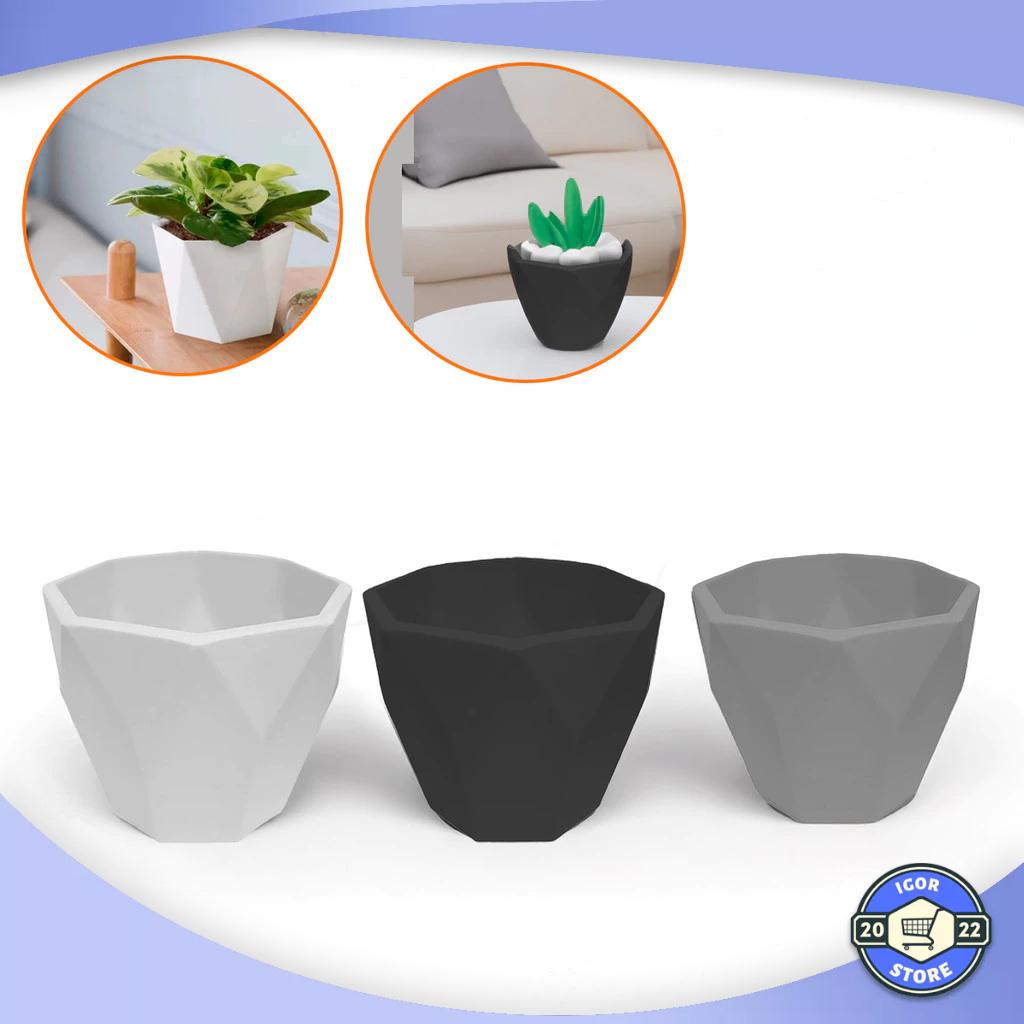 Kit 3x Vasinhos De Plástico Cachepot Para Plantas Suculenta Cacto Envio Imediato