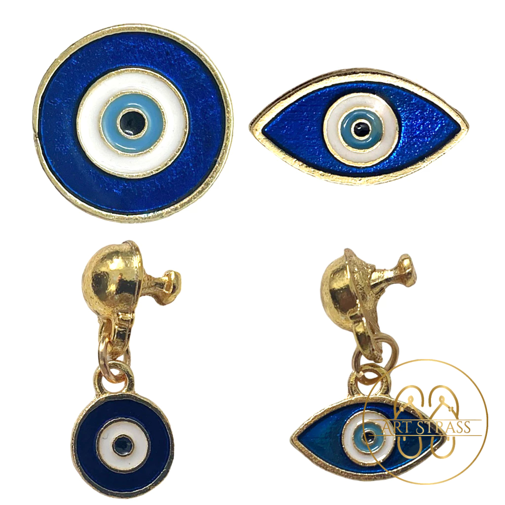 Olho Grego Resinado Em Banho Dourado Par (Diversos Modelos) em Oferta na Shopee