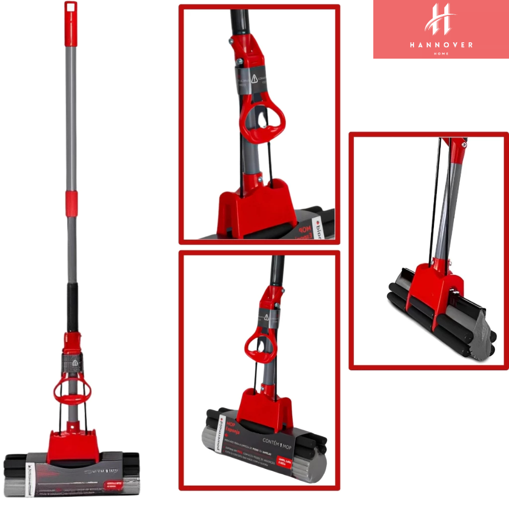 Esfregão de Limpeza Mop Rodo Magico Esponja PVA Esfregão Mop Limpeza