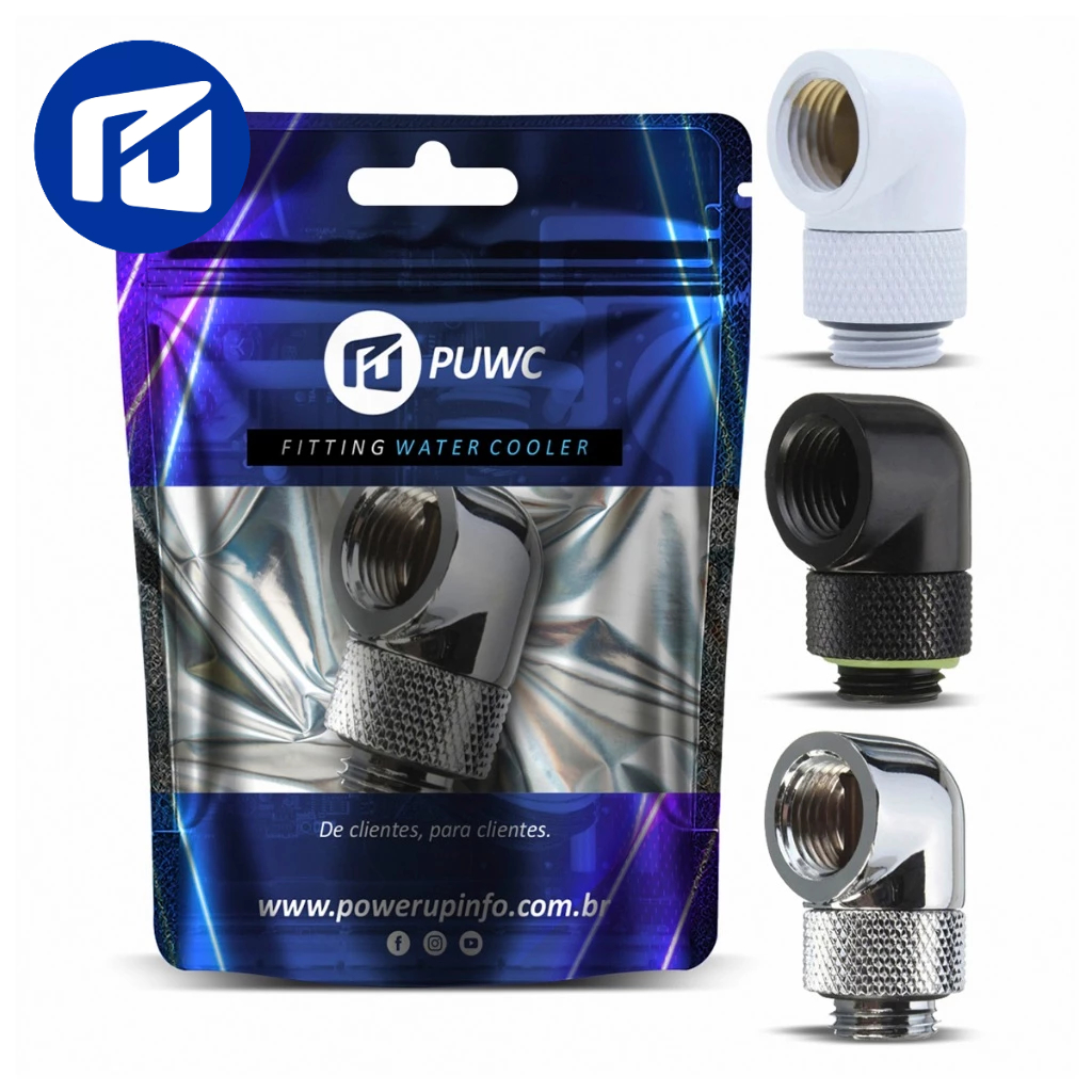Fitting Conector 90º Graus Curva Giratório Water Cooler Custom - Rosca G1/4 em Oferta na Shopee
