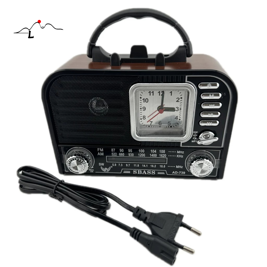 Caixa Som Recarregável Retro Antiga Am Fm Usb Aux Sd Bluetooth Som Antena Analogico