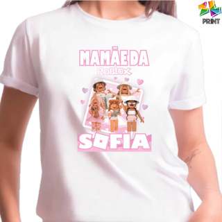 Camiseta Adulto MAMÃE Roblox MENINA Personalizada com NOME - Aniversário Infantil ZLprint em Oferta na Shopee