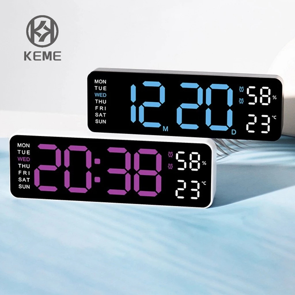 Relógio Digital Luminoso de Mesa com Alarme Semanal, Temperatura, Conexão USB - LED 23x7,5cmx4,5cm em Oferta na Shopee
