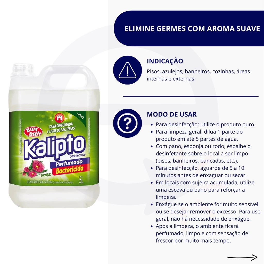 Desinfetante Perfumado Bombril Eucalipto 5L para Pisos Banheiros Cozinhas e Áreas Laváveis — imagem 2 de 2