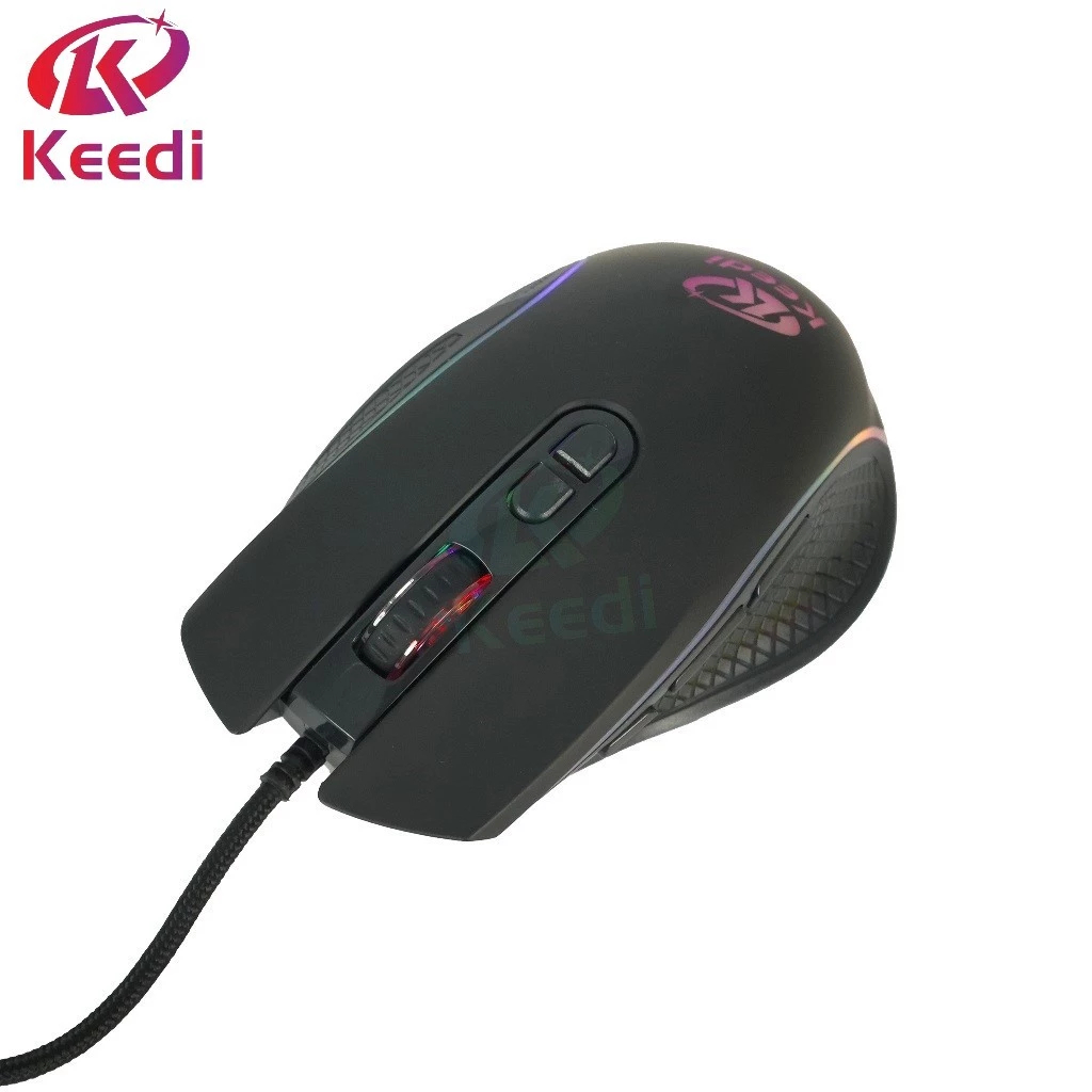 Mouse Gamer Ergonômico RGB Até 7200dpi Com fio 1.5M Keedi MOU903 em Oferta na Shopee