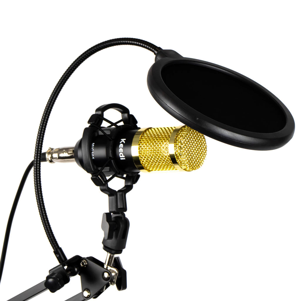 Microfone Keedi MIC093 XLR p/ P2 Profissional Podcast PC Estúdio em Oferta na Shopee