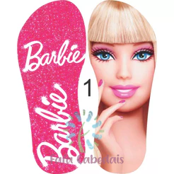 Lonitas da Barbie com glitter para aplicar em chinelos