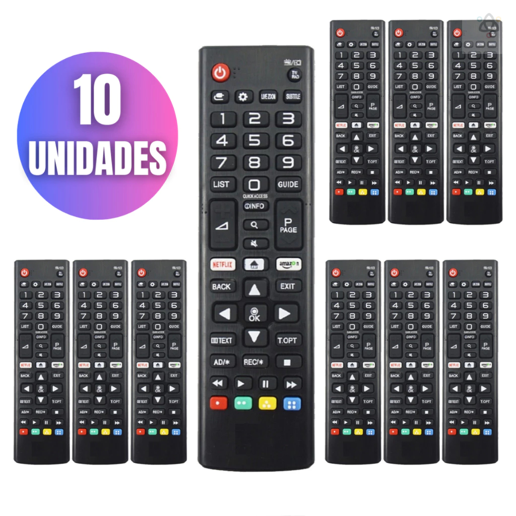 Kit 10 Controle Remoto Compatível LG Smart TV TODOS OS MODELOS LCD LED 3D HDTV
