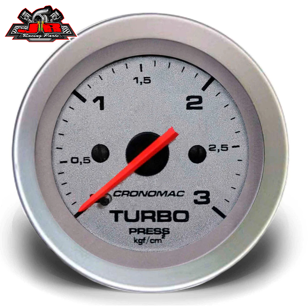 Manômetro De Pressão Turbo Mecânico 52Mm 3Kg Racing Cronomac