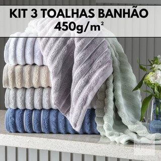 Kit 3 Toalhas Banhão Gigante Toque Macio 100% Algodão Ótima Absorção Wave/Maya em Oferta na Shopee