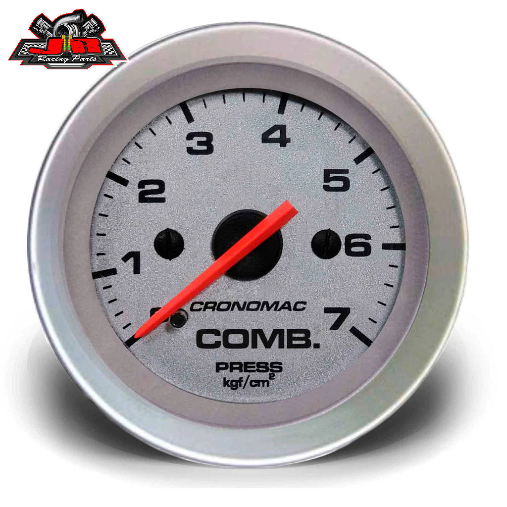Manômetro Pressão Combustível 52Mm Mecânico 7Kg Racing Cronomac
