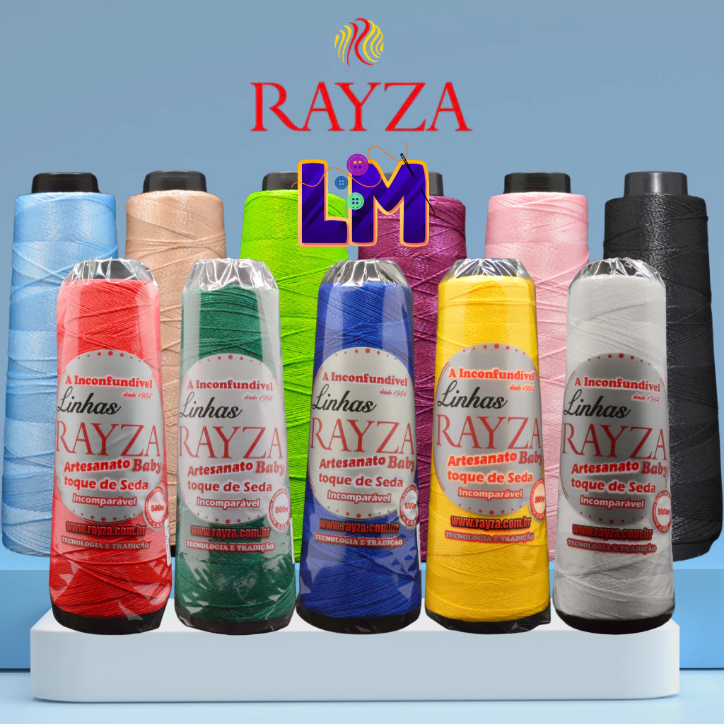 Linha Rayza Artesanato Baby Fina - Toque de Seda (500m) Crochê/ Tricô /Macramê em Oferta na Shopee