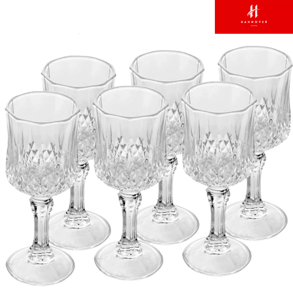Kit 6 Taças de Licor 50ml Vidro Diamante Cristal Sofisticado Elegante