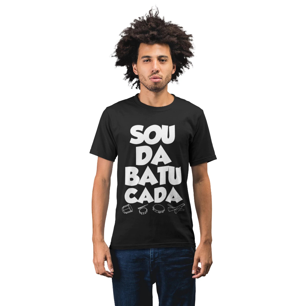 Camiseta Masculina Samba Pagode Estampa Sambista Batucada Algodão Premium Manga Curta P M G GG