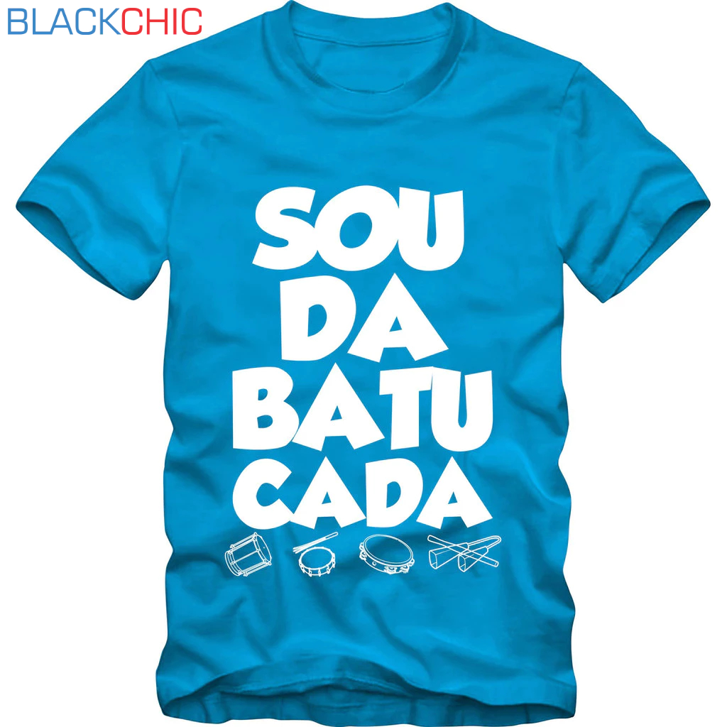 Camiseta Masculina Plus Size Samba Pagode Estampa Batucada Manga Curta Algodão Confortável G1 G2 G3.