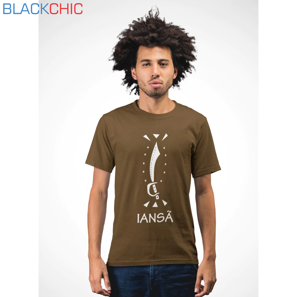 Camiseta Masculina Iansã Orixá Umbanda Candomblé Eparrey Oyá Algodão Premium