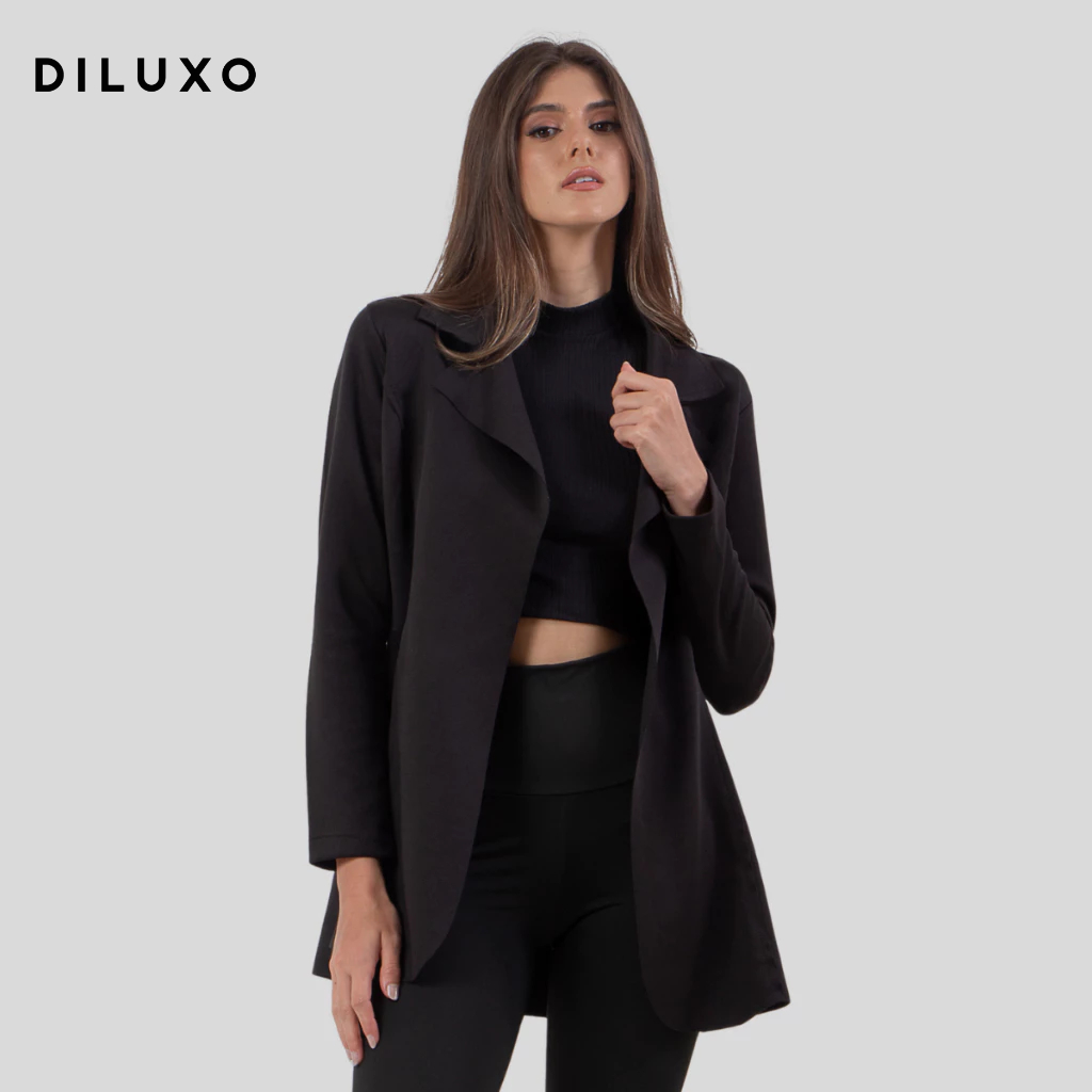 Blazer Feminino Max Casaco Acinturado Preto