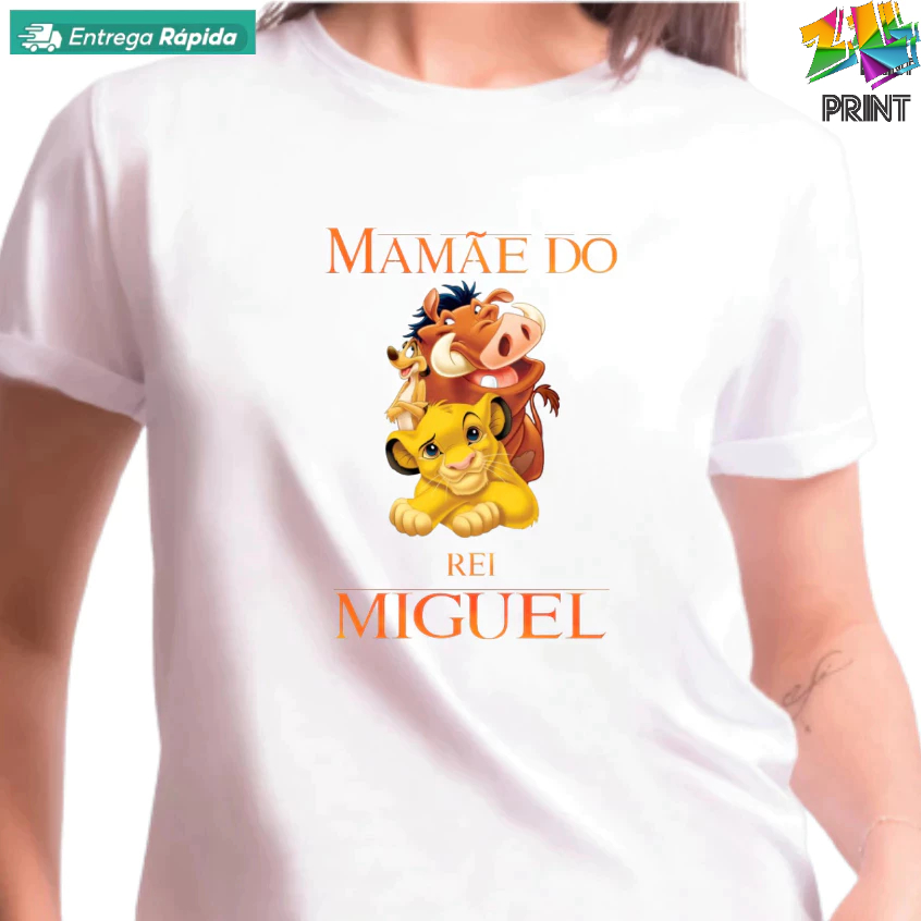 Camiseta Adulto Aniversário MAMÃE do Rei Leão personalizada com nome - Festa Infantil ZLprint em Oferta na Shopee
