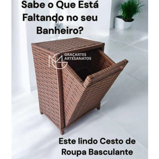 CESTO DE ROUPA BASCULANTE DE FIBRA SINTÉTICA ORGANIZADOR em Oferta na Shopee