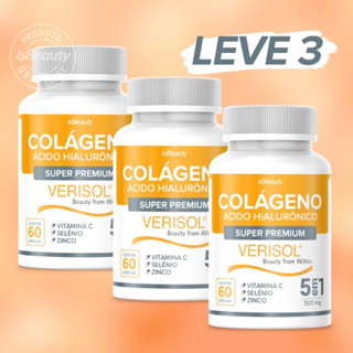 Kit 3 Colágeno Hidrolisado Verisol Original com Vitamina C, Selênio e Zinco - 180 Cápsulas em Oferta na Shopee
